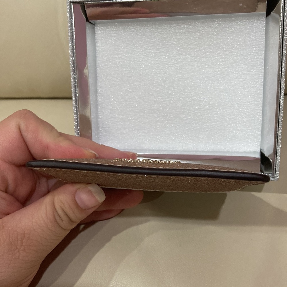 NWT Kate Spade Rose Gold Sparkle Glitter Tinsel Boxed Small Card Holder Wallet - Picture 12 of 16